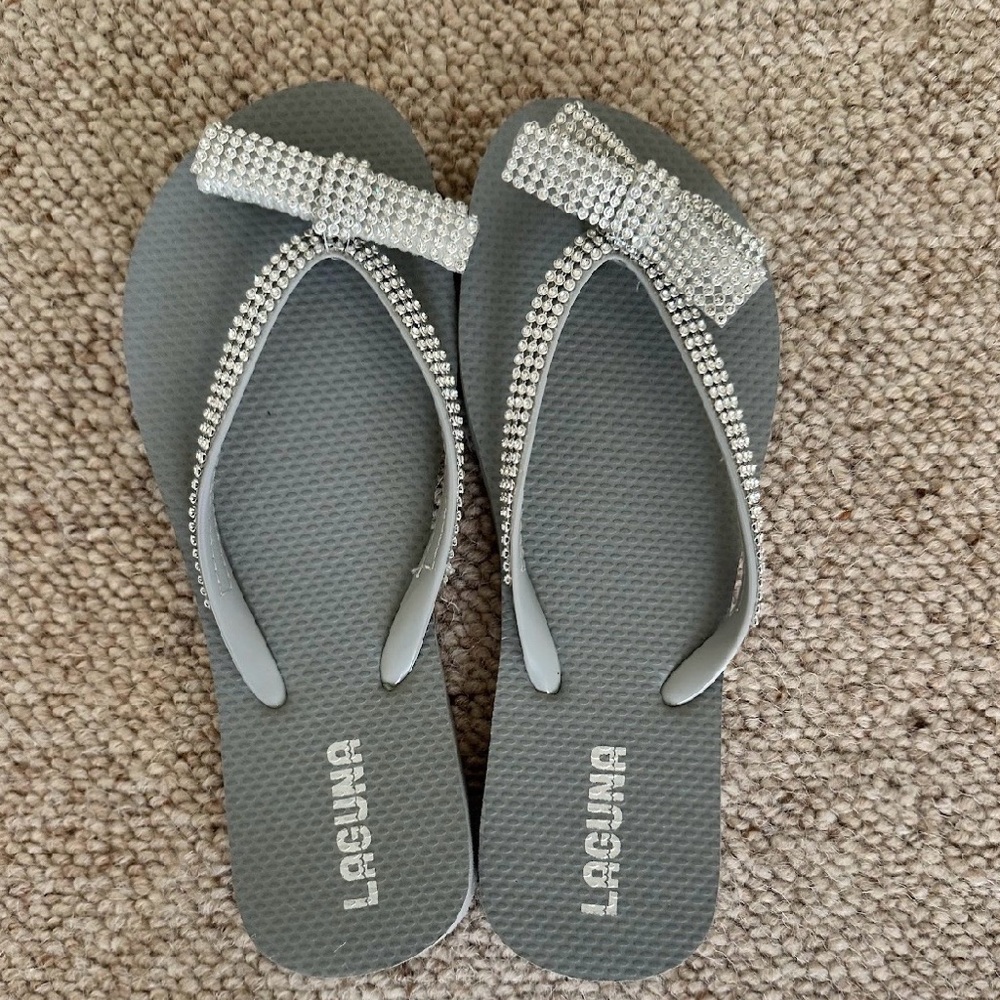 Laguna B Silver Rhinestone Sandals